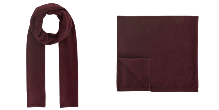 Everlane cashmere scarf in a rich wine color