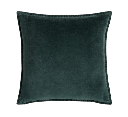 Crate & Barrel Velvet Throw Pillow Cover in Spruce Green