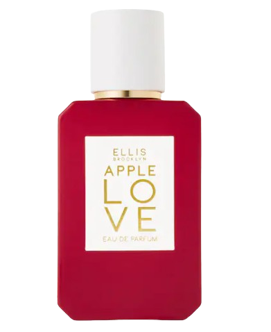 Ellis Brooklyn Apple Love Eau de Parfum in a red rectangular bottle with white cap, a bright fruity fragrance with crisp apple, floral accents, and warm base notes.