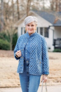 How to Wear Denim on Denim After 50 (With a Quilted Jacket Twist)