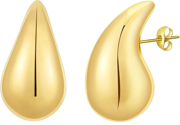 Bottega Veneta-inspired gold teardrop earrings with organic sculptural shape