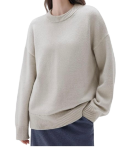 Cashmere-Blend Oversized Crewneck Sweater