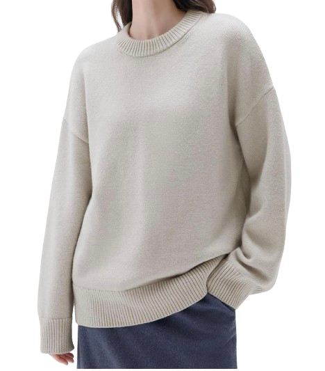 Cashmere-Blend Oversized Crewneck Sweater