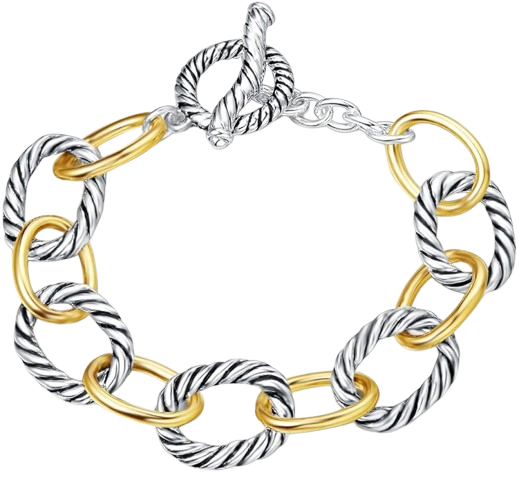 David Yurman-inspired cable bracelet dupe with twisted design