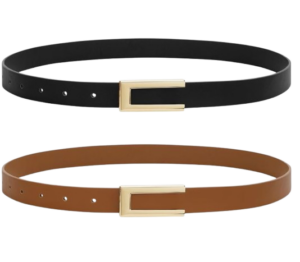 Skinny Faux Leather Belts – Pack of 2