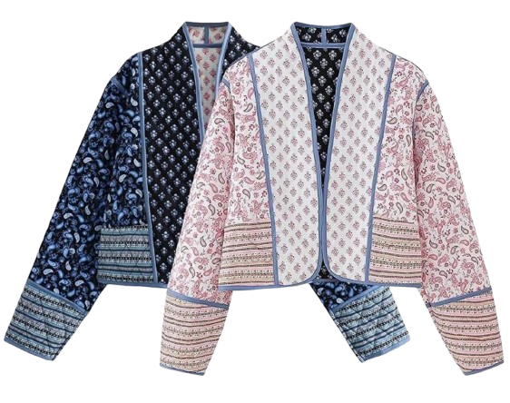 Lightweight Reversible Quilted Floral Jacket