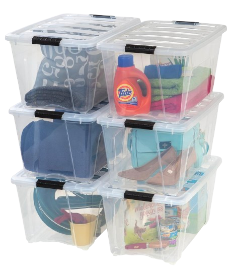 IRIS Clear Storage Boxes with Lids (Set of 6)