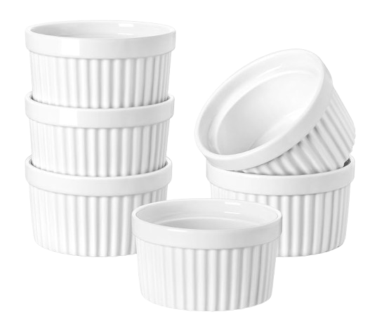 Ramekin Set of 6: 8 oz., Oven Safe Porcelain