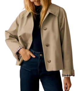 Plaid-Lined Trench Jacket