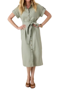 Chico’s Dolman Tie Hemp Denim Shirtdress