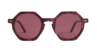 Oversized sunglasses with a bold frame and dark tinted lenses, shown from the front.