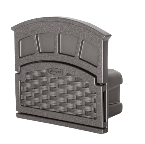 Durable resin hose reel that mounts to an exterior wall and keeps up to 150 feet of garden hose tidy, protected, and tangle-free.