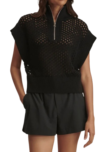 Varley Gaines Half Zip Sweater – Black
