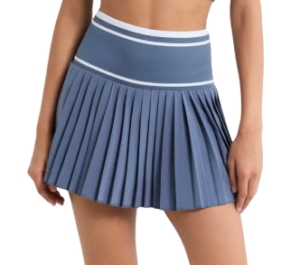 Zella Mixed Media Pleated Sport Skirt – Blue Vintage