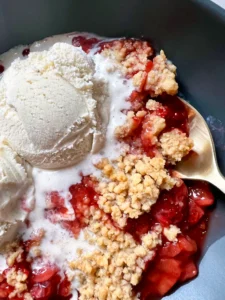 This Strawberry-Rhubarb Crisp Is What Spring Tastes Like