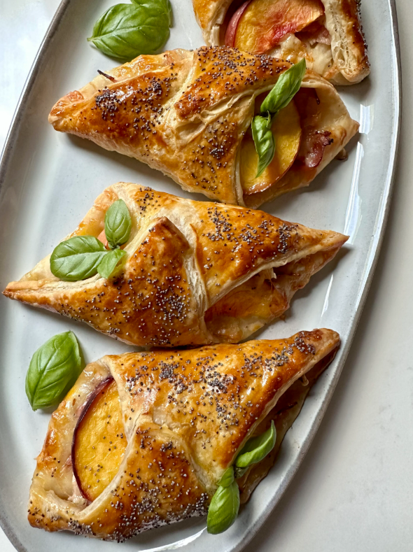 Ham and Gruyere Danishes with Peaches