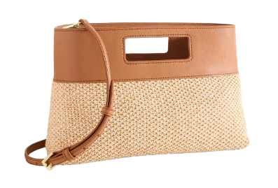 Rectangular Raffia Clutch