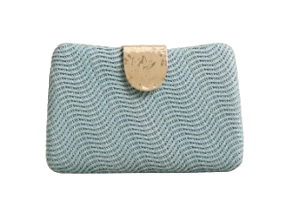 Olga Berg Blue Lindy Woven Clutch