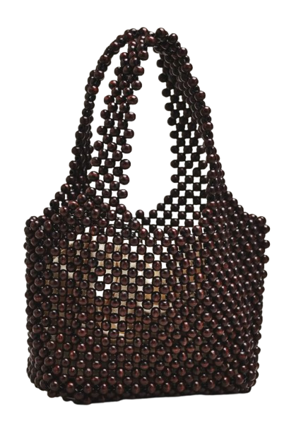 The Sonia Wood Bead Mini Slouchy Tote Bag