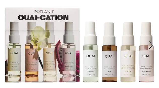 OUAI Mini St. Barts, Ibiza, Santorini & Melrose Hair & Body Mist Set