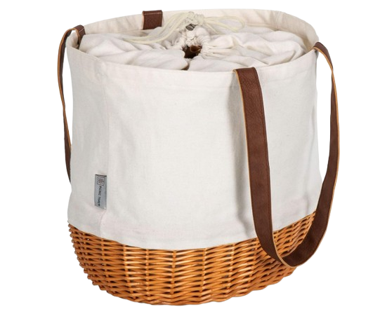 Picnic Time Coronado Canvas and Willow Basket Tote