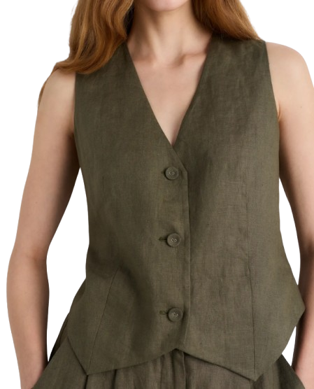100% European Linen Vest