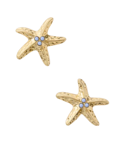 Gold & Blue Starfish Marina Earrings