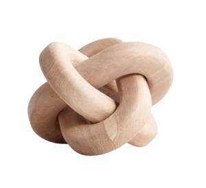 White Wood Knot Sculpture