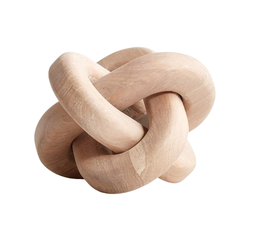 White Wood Knot Sculpture