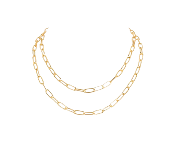 Talbots Layered Paperclip Link Necklace